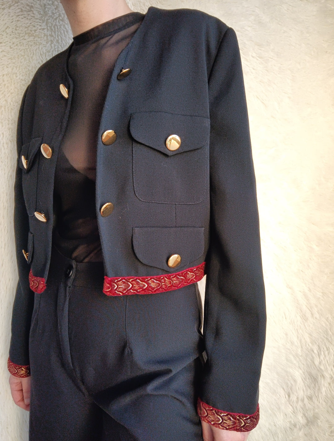 Blazer crop arabesco