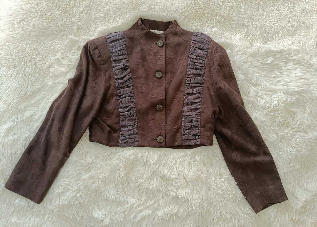 Blazer crop jacquard
