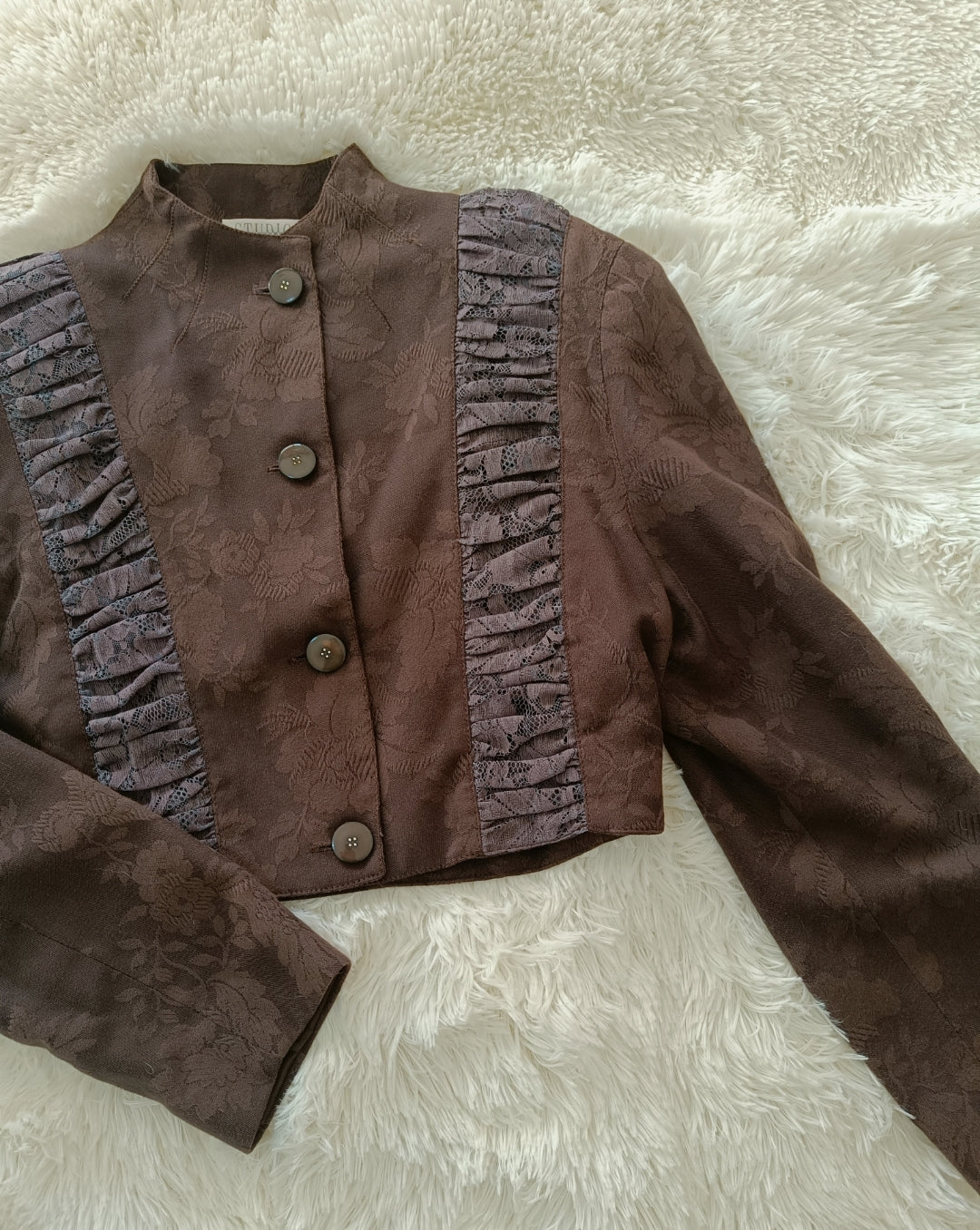 Blazer crop jacquard