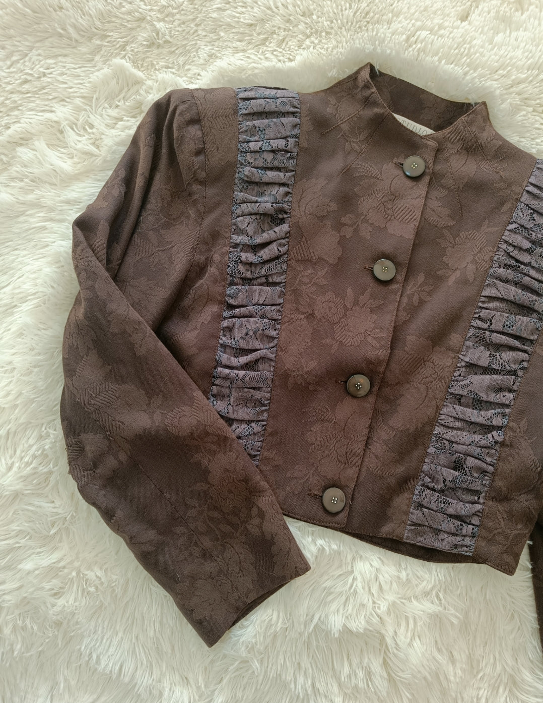 Blazer crop jacquard