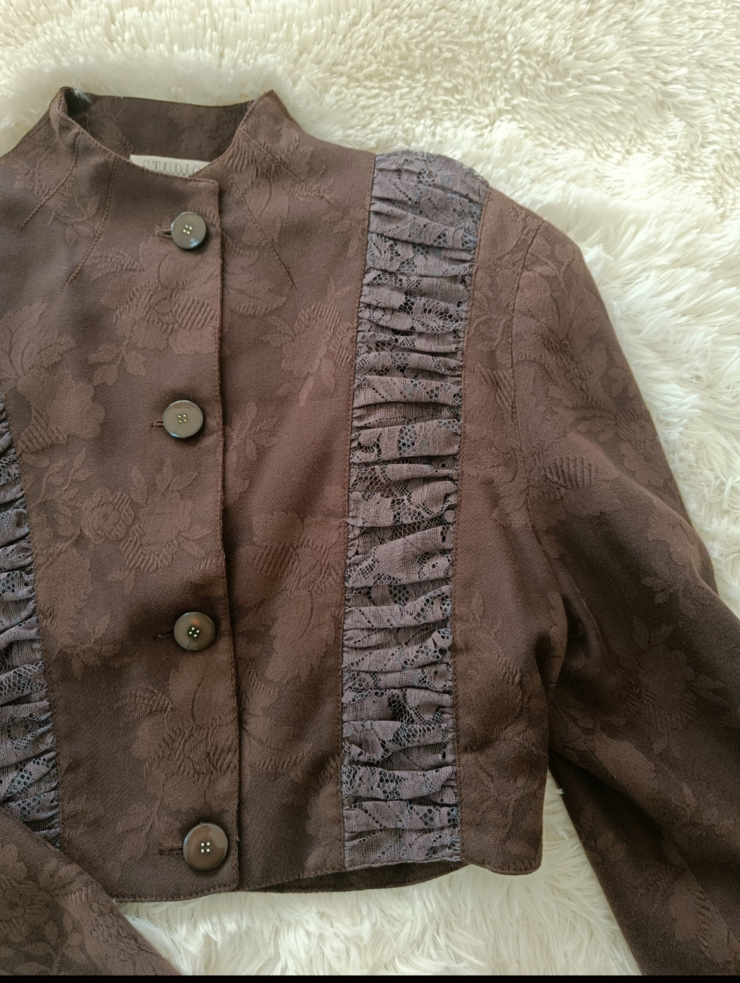 Blazer crop jacquard