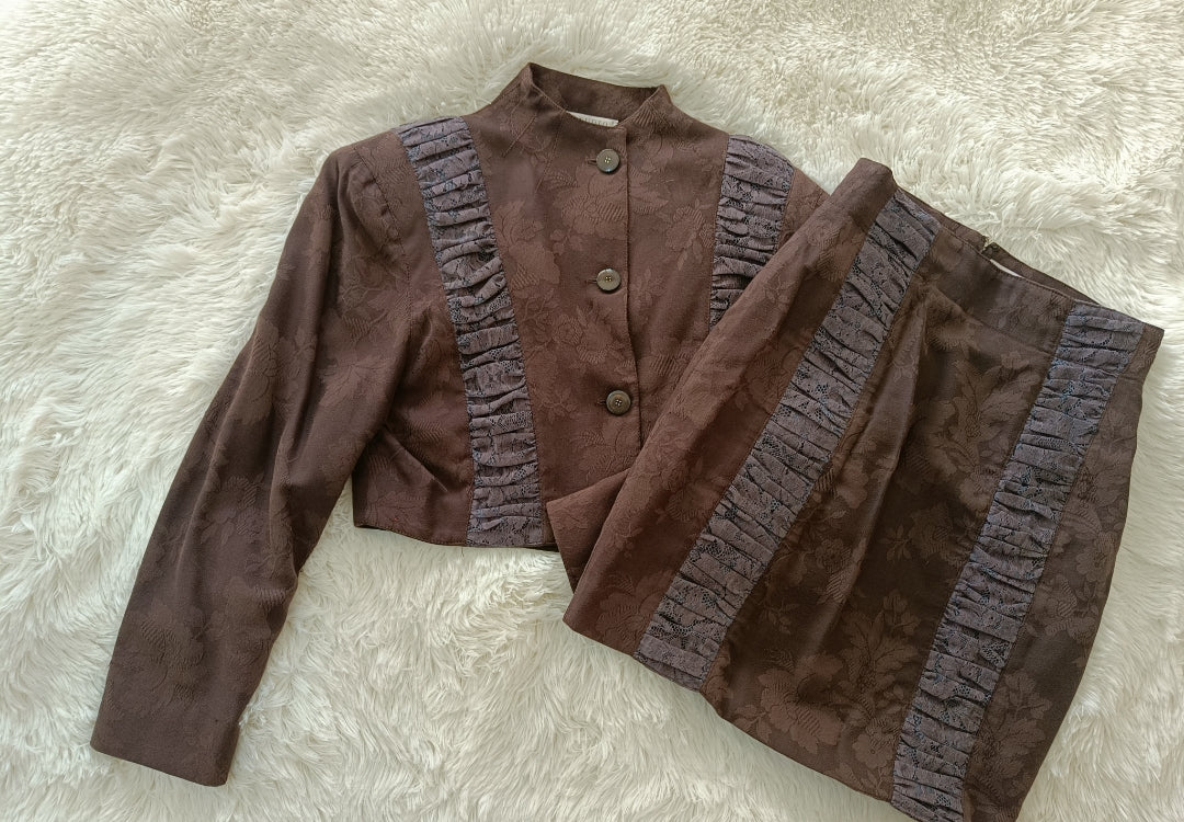 Blazer crop jacquard