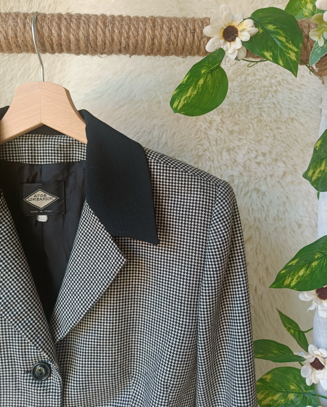 Blazer Pied de Poule con colletto