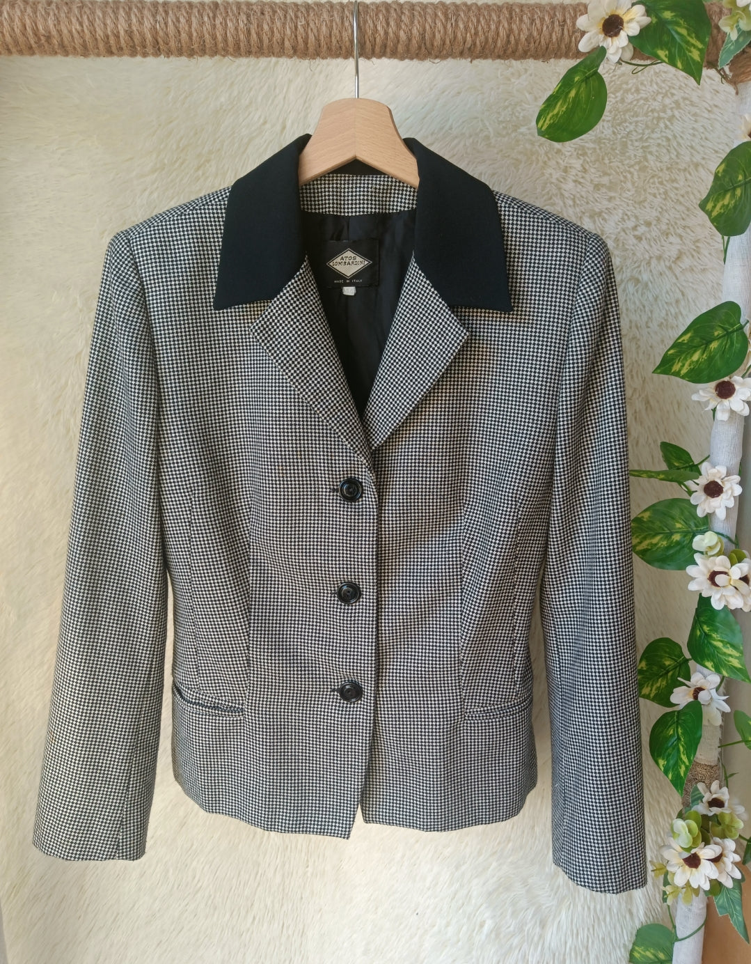 Blazer Pied de Poule con colletto