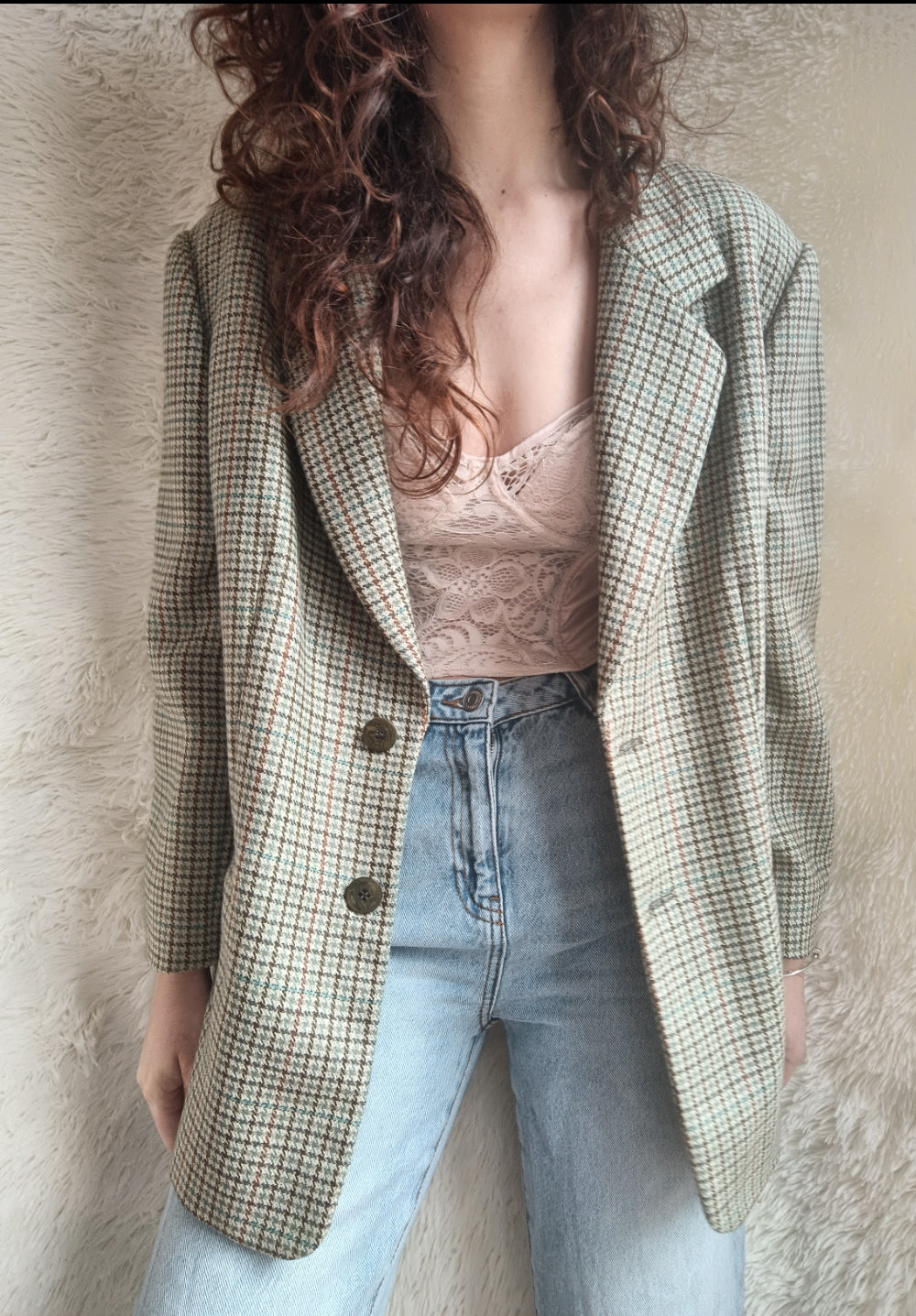 Blazer Vintage in Lana a Quadri