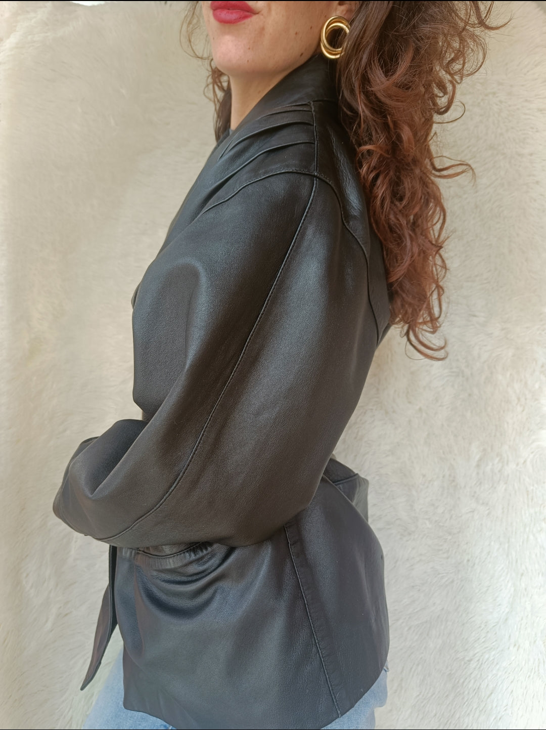 Giacca oversize ecopelle