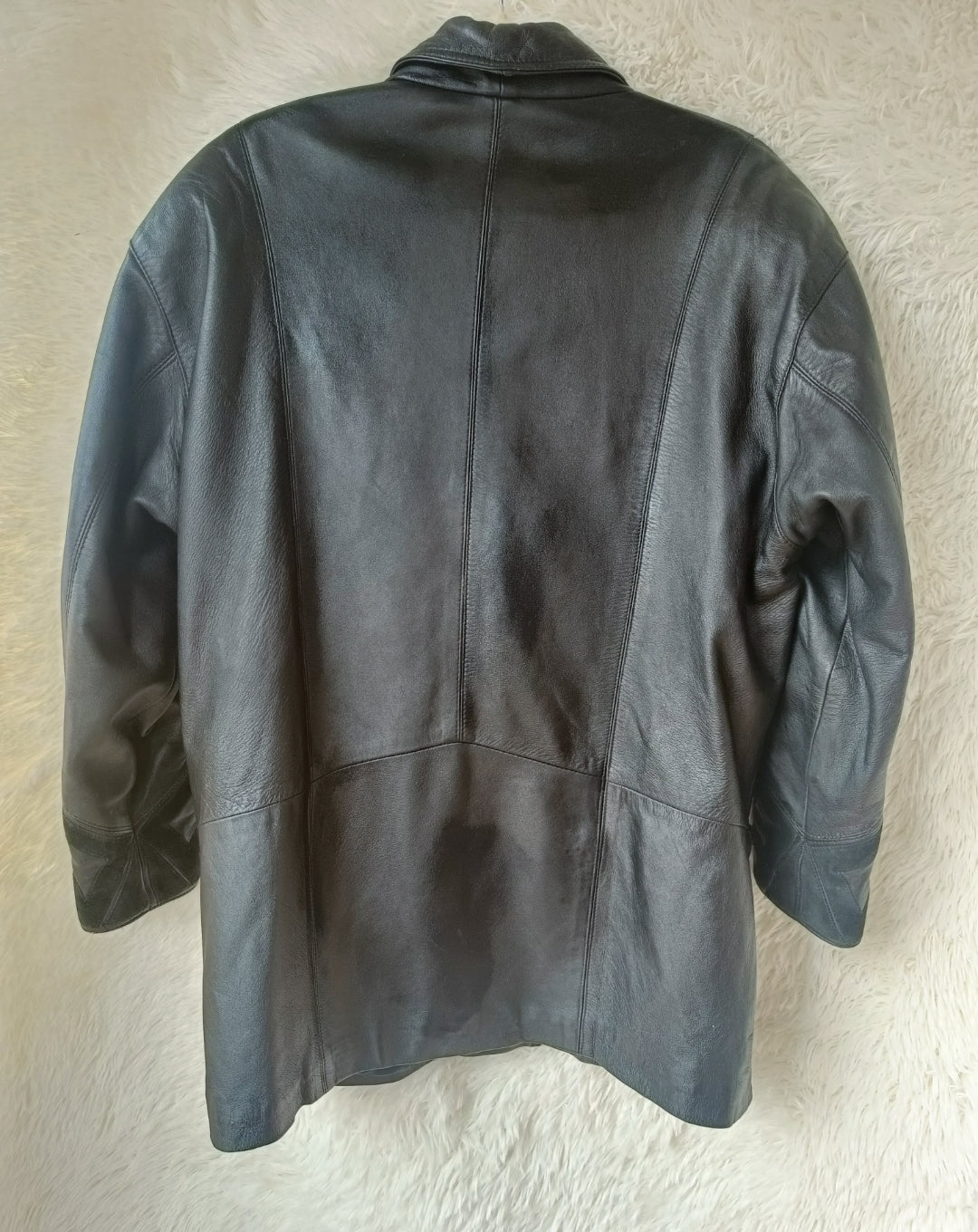Giacca in pelle con inserti camoscio