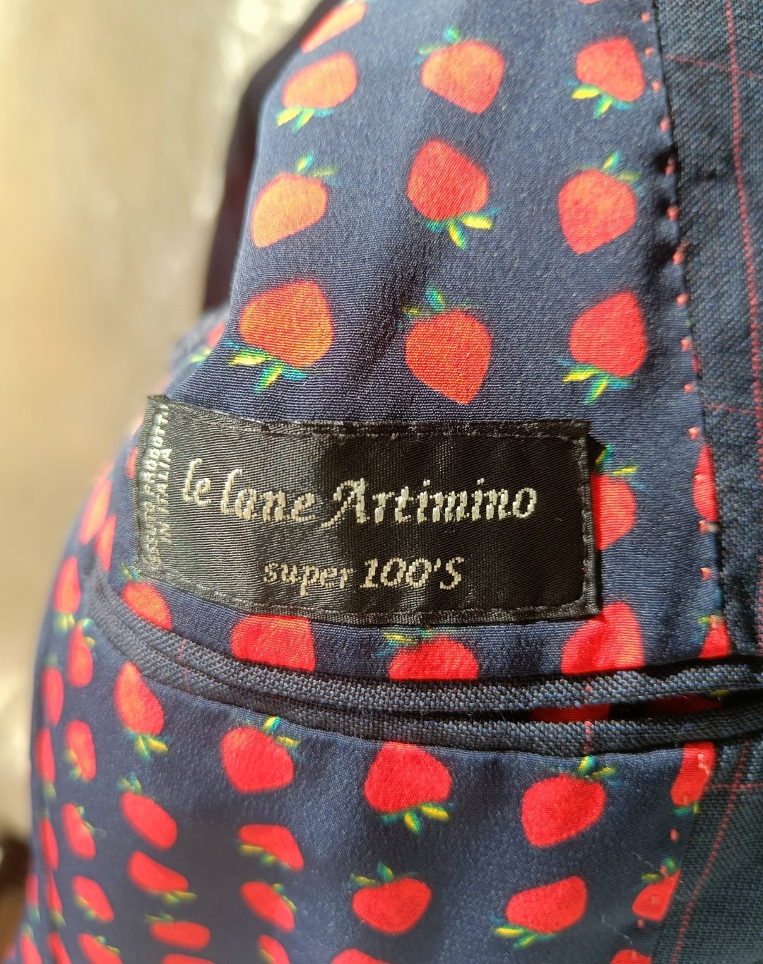 Blazer a quadri con fodera fantasia