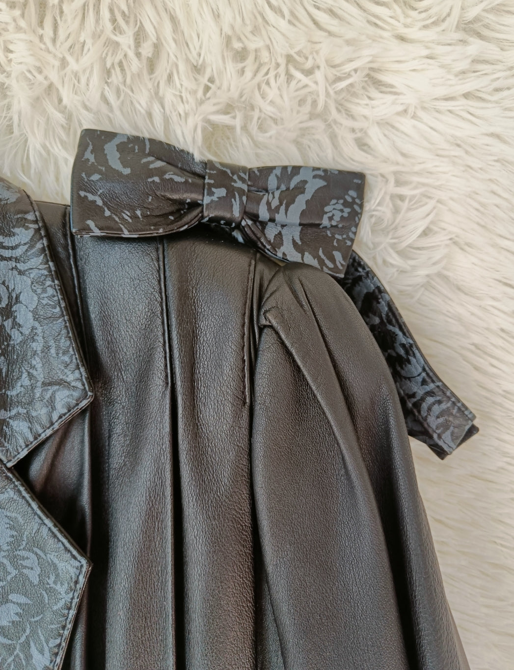 Giacca pelle jacquard