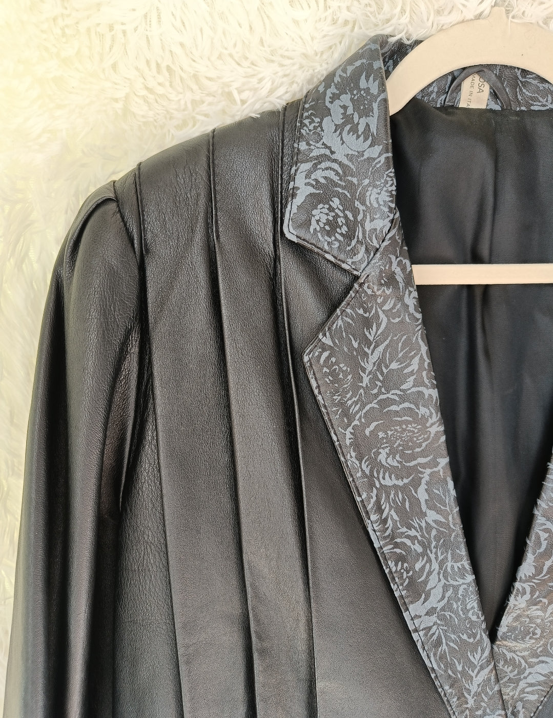 Giacca pelle jacquard