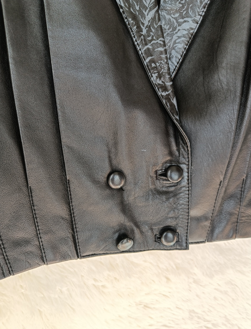 Giacca pelle jacquard