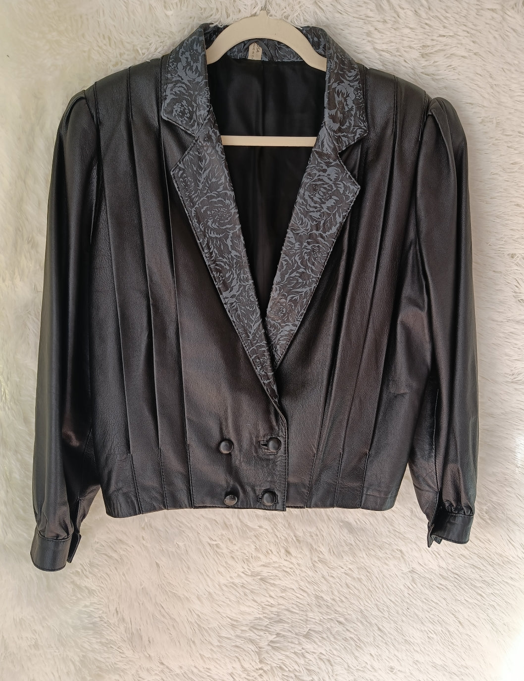 Giacca pelle jacquard