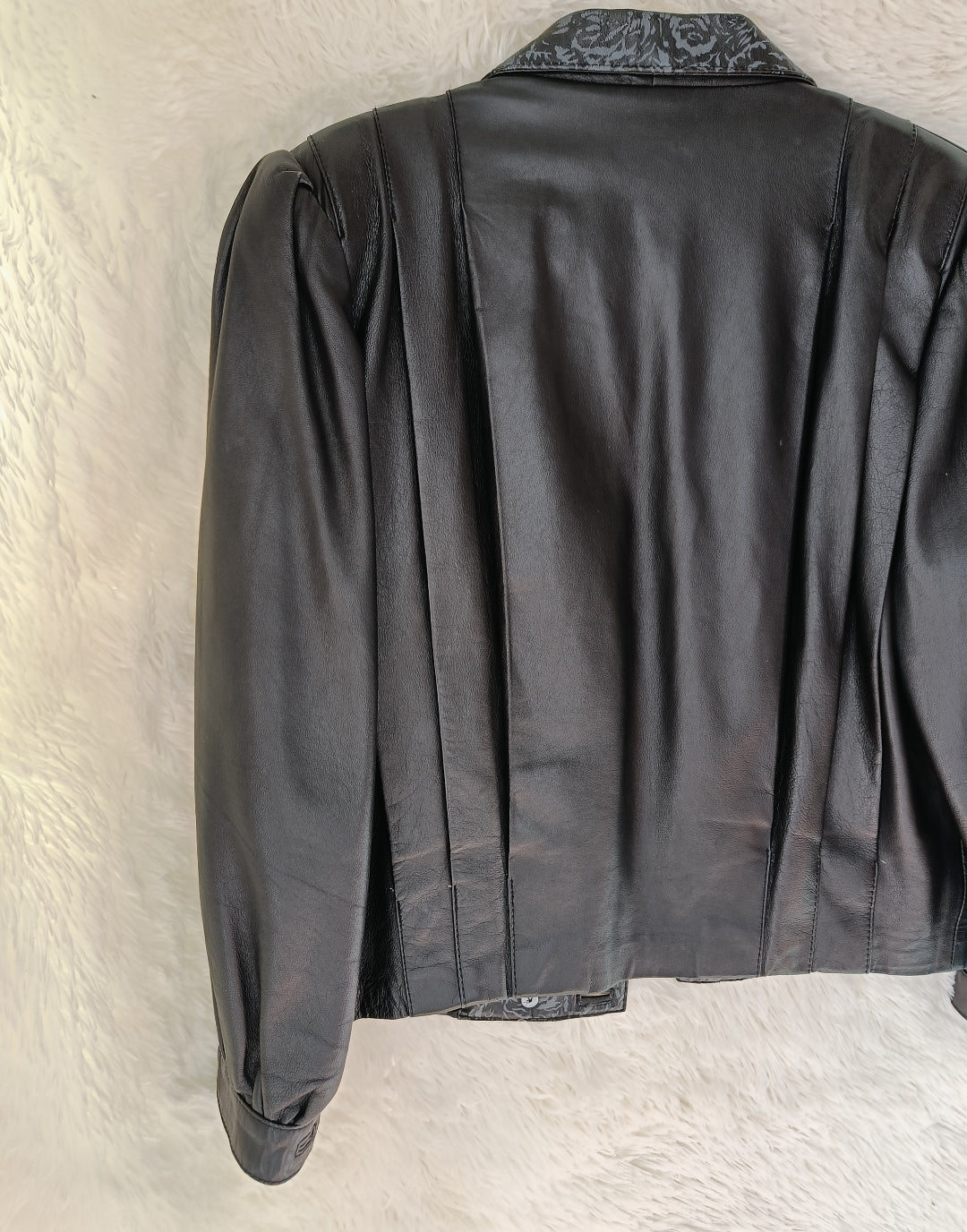 Giacca pelle jacquard