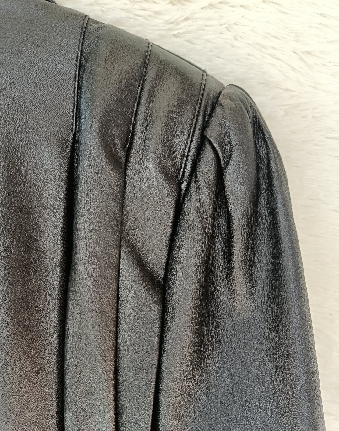 Giacca pelle jacquard