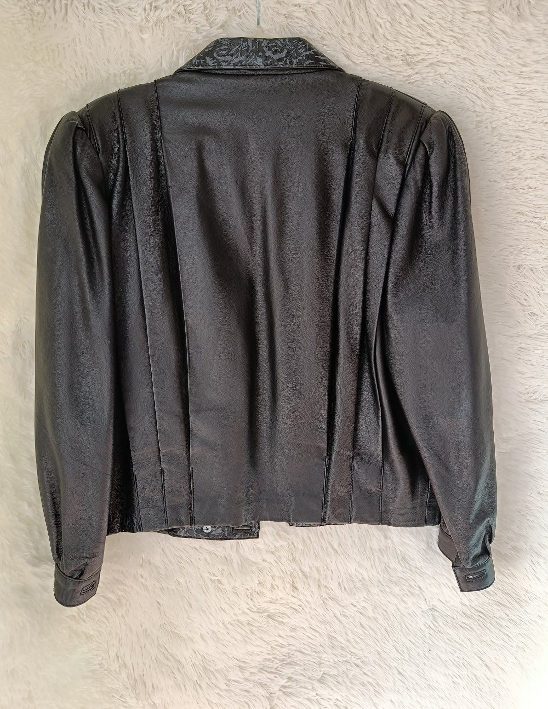 Giacca pelle jacquard