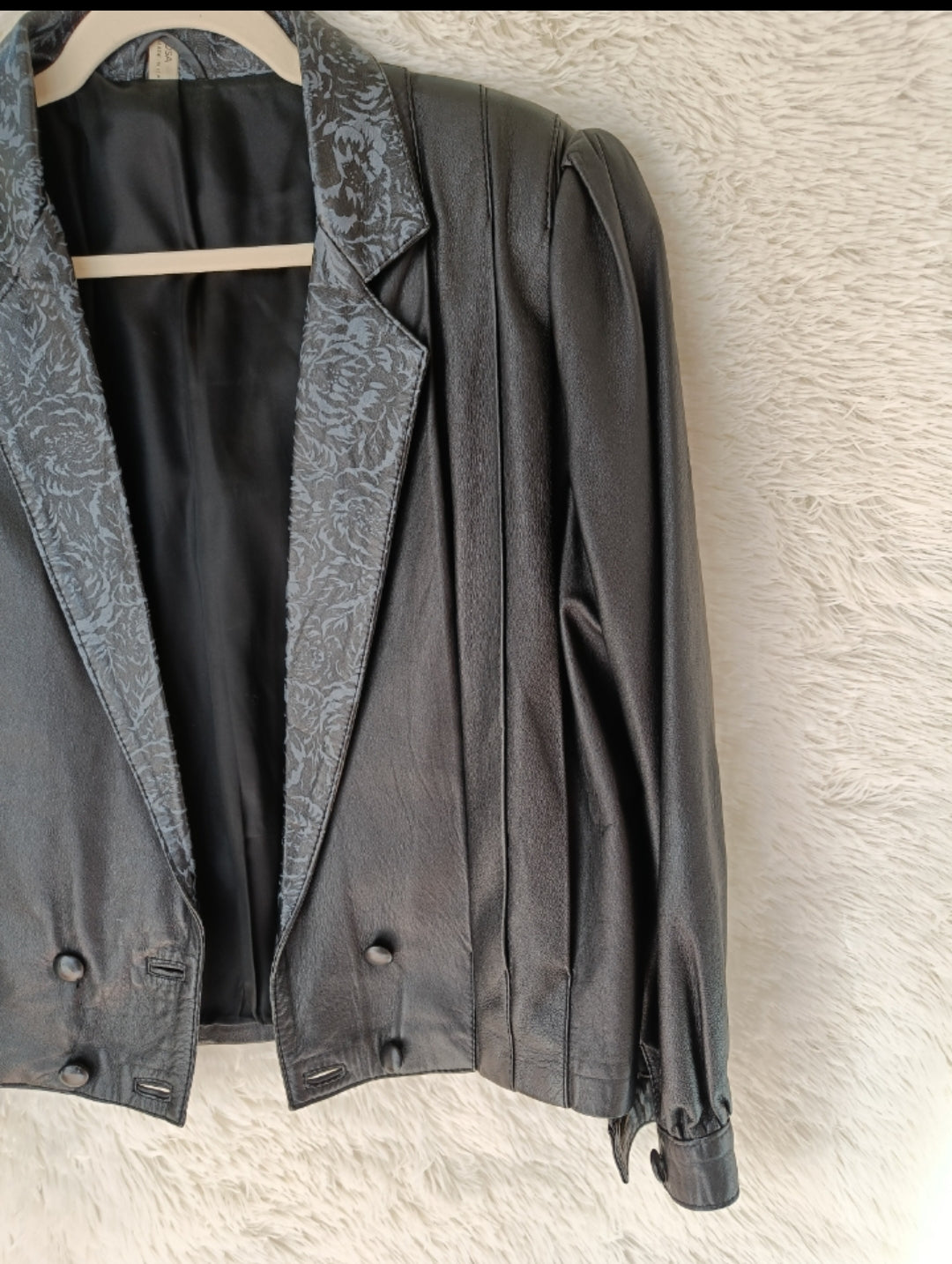 Giacca pelle jacquard