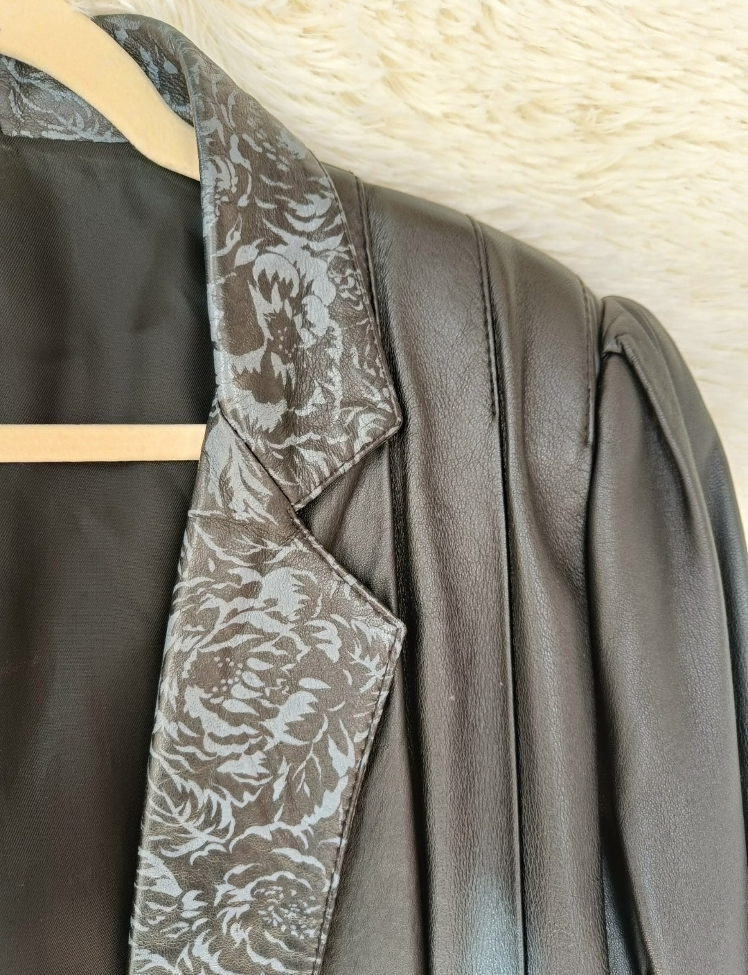 Giacca pelle jacquard
