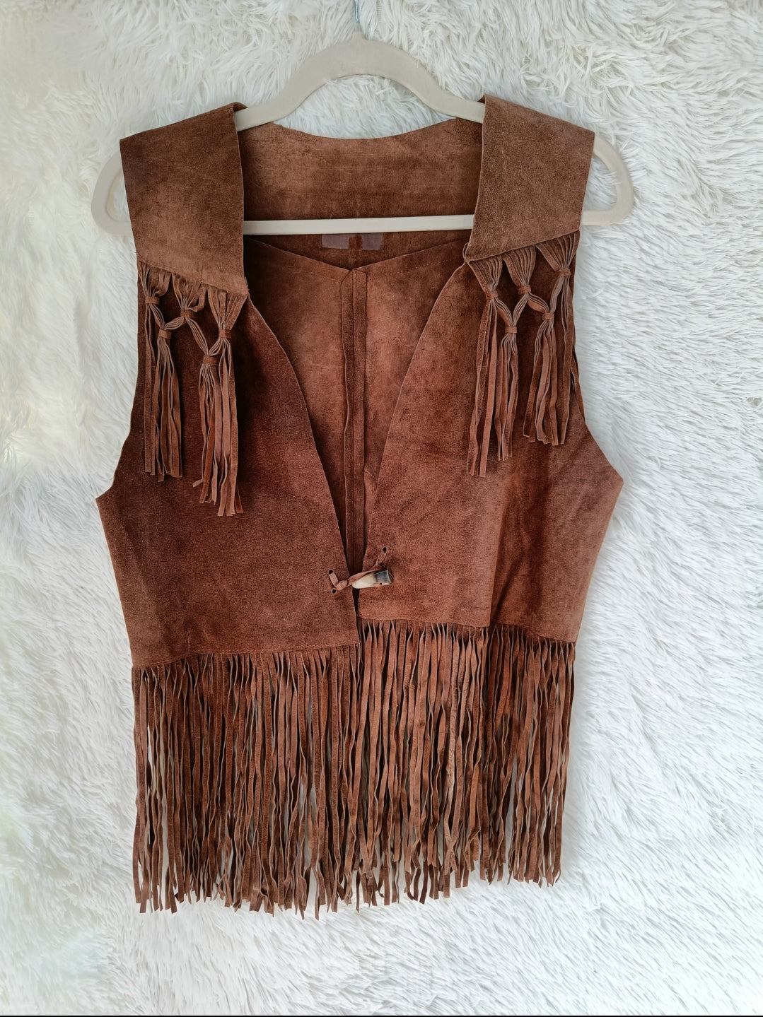 Gilet camoscio con frange