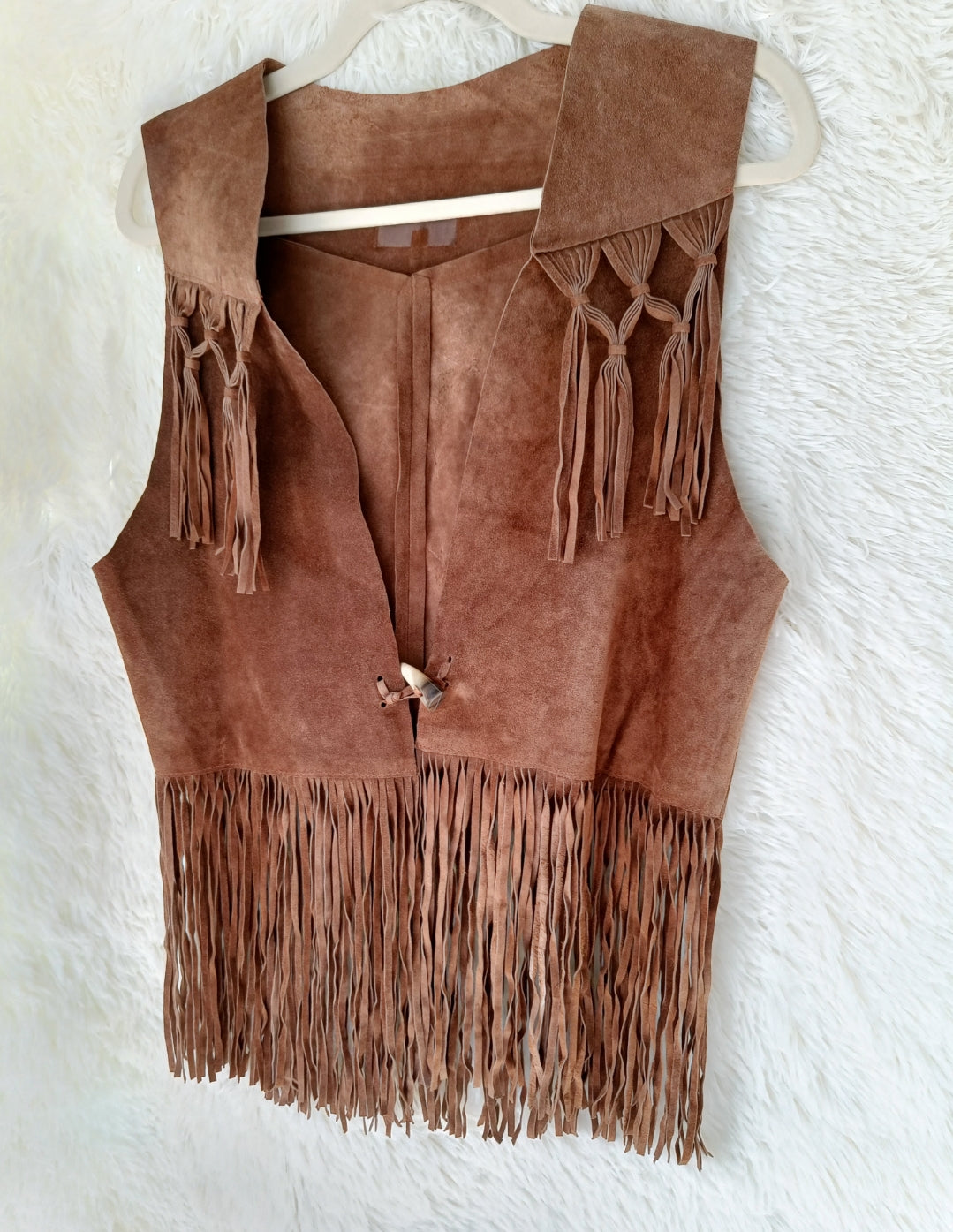 Gilet camoscio con frange
