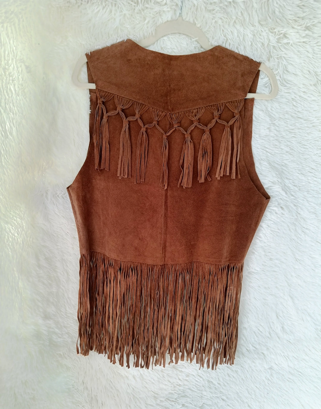 Gilet camoscio con frange