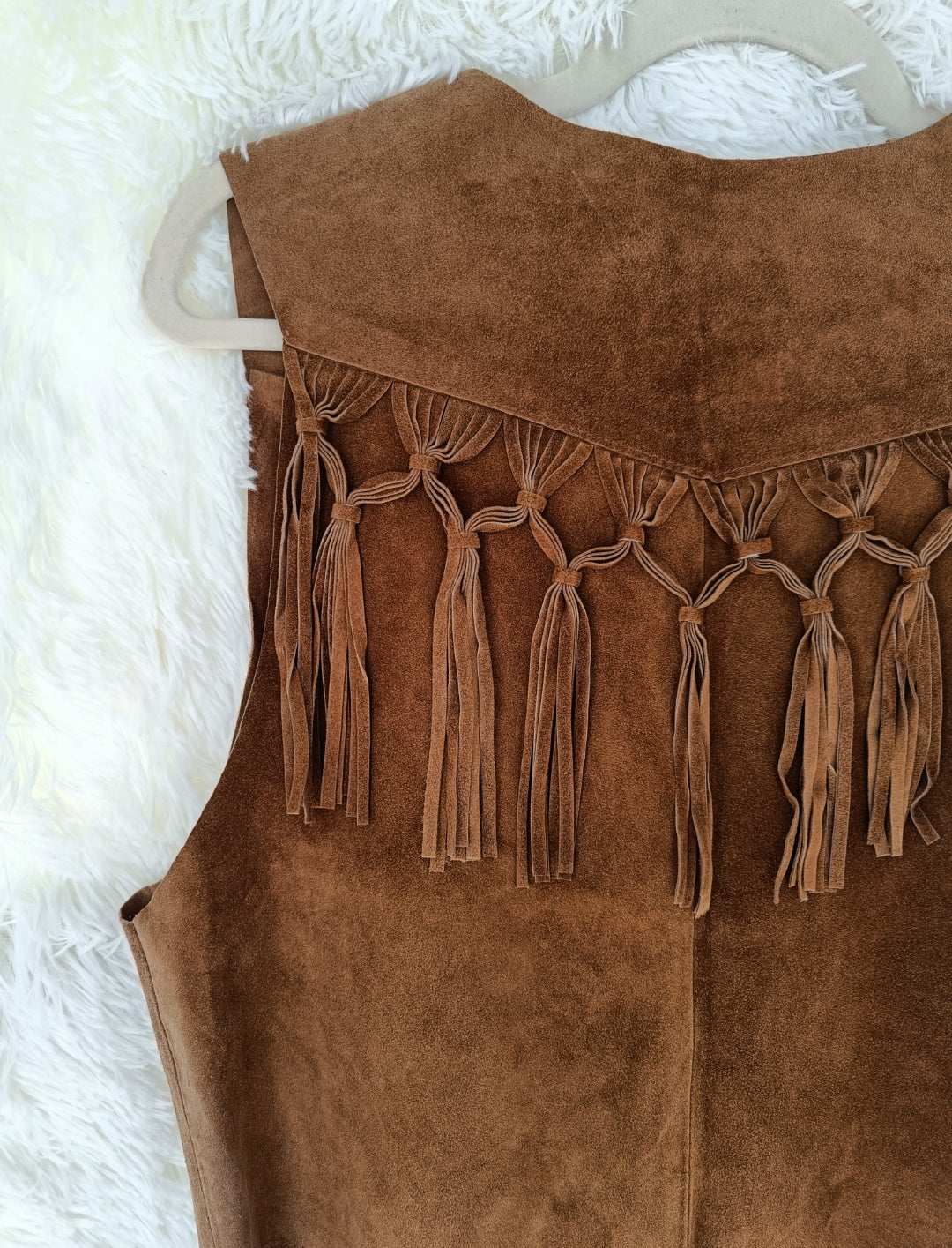 Gilet camoscio con frange