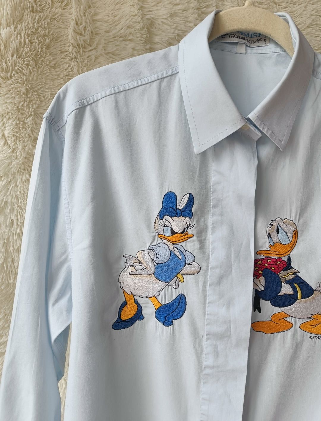Camicia celeste con ricamo Disney
