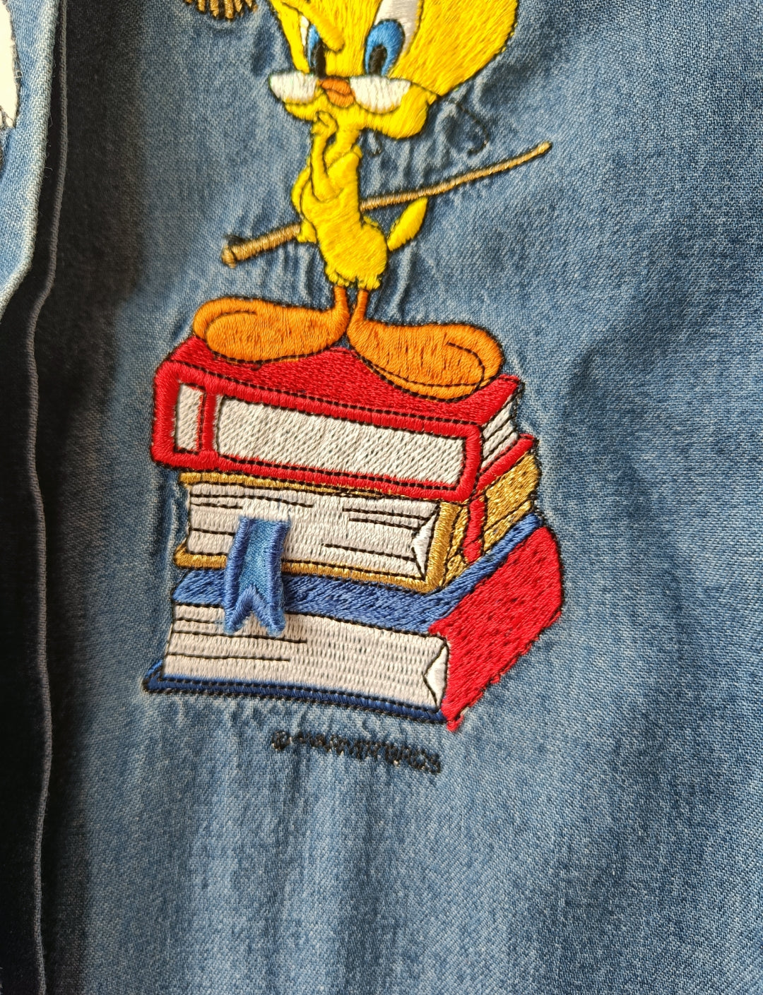 Camicia in denim con ricamo Looney Tunes