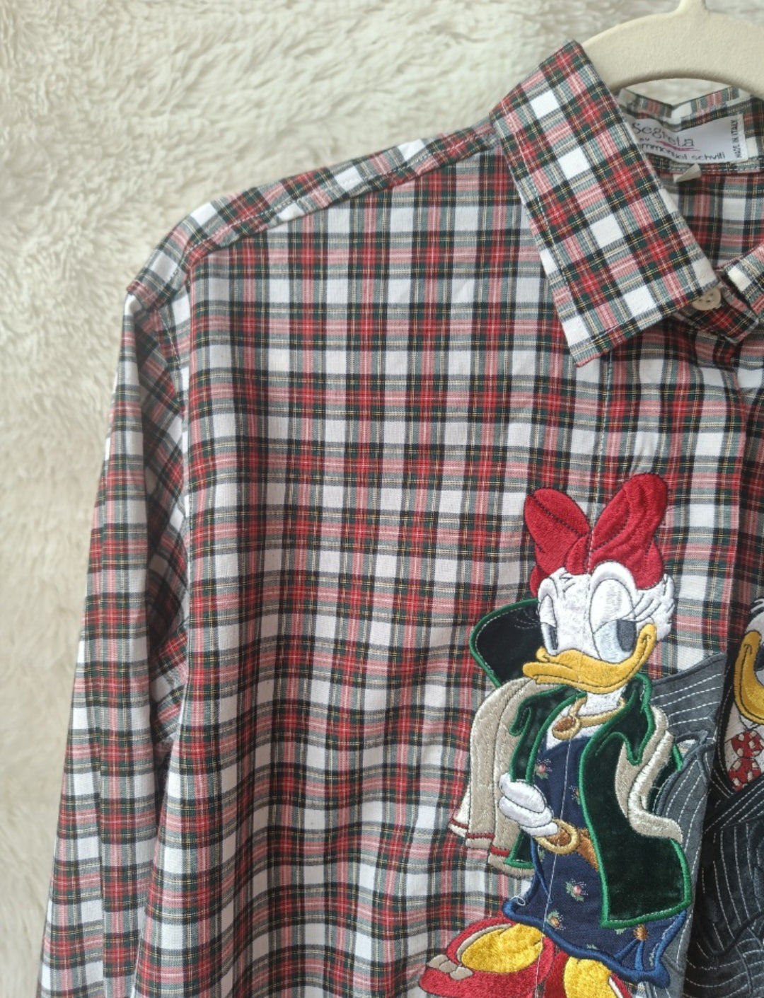 Camicia a quadri con ricamo Donald & Daisy in cotone