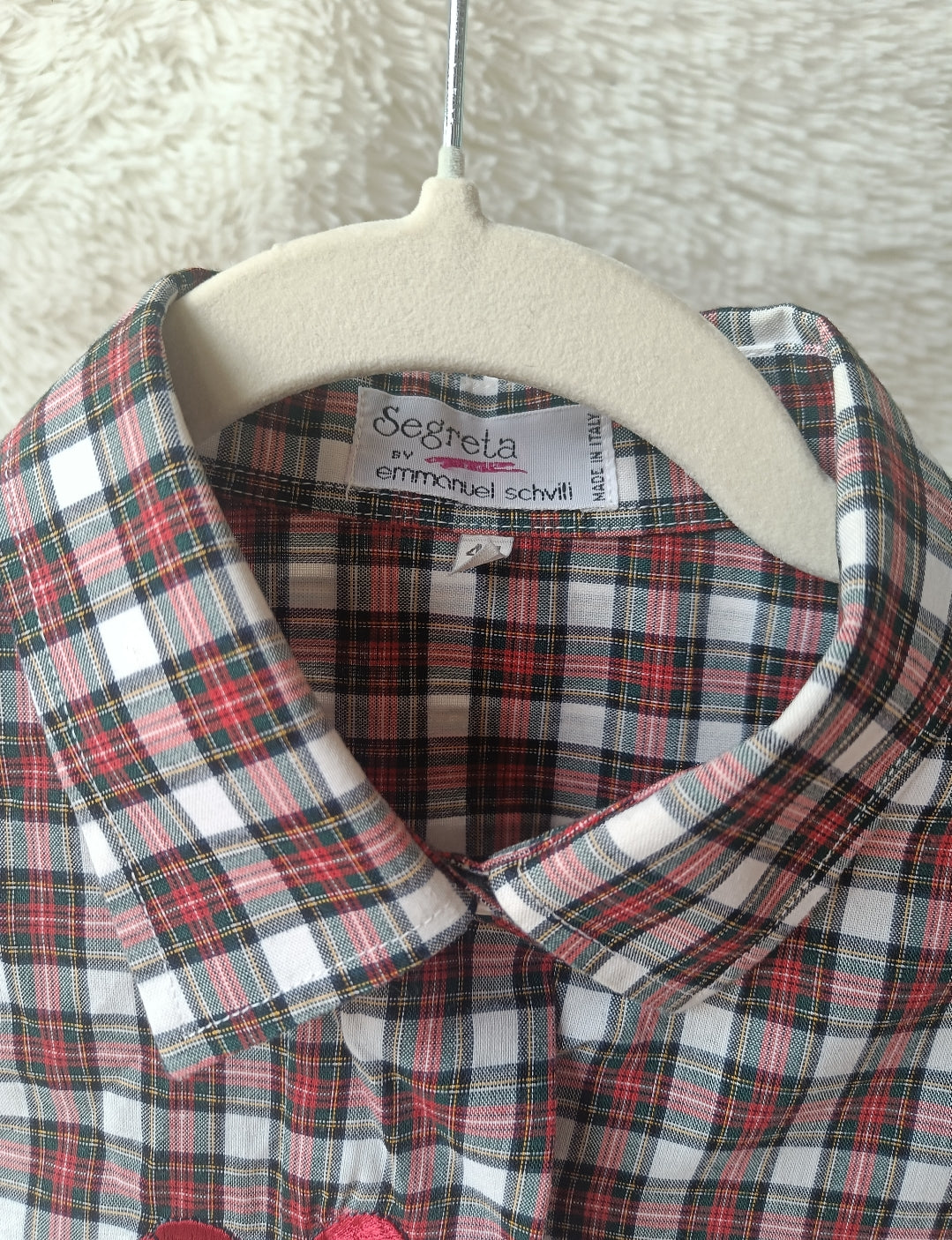 Camicia a quadri con ricamo Donald & Daisy in cotone