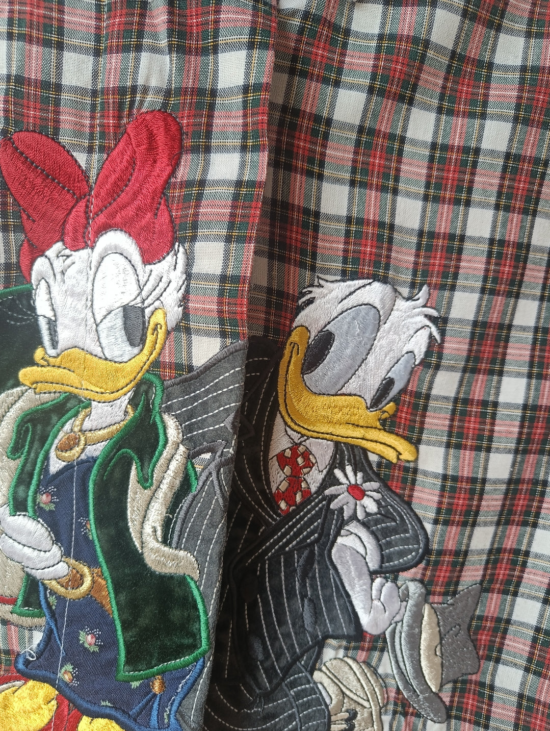 Camicia a quadri con ricamo Donald & Daisy in cotone