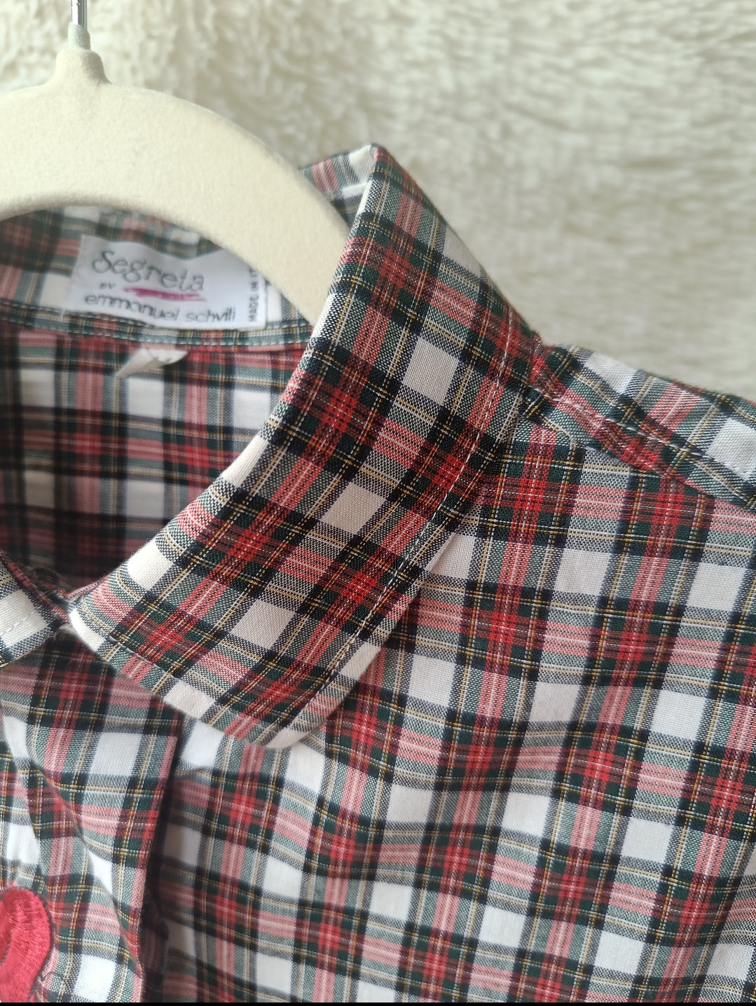 Camicia a quadri con ricamo Donald & Daisy in cotone