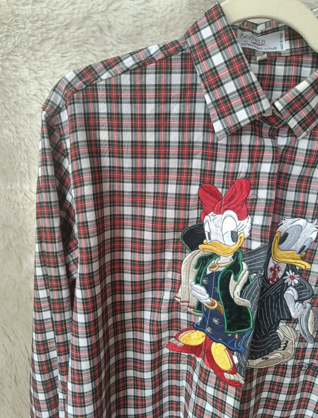Camicia a quadri con ricamo Donald & Daisy in cotone