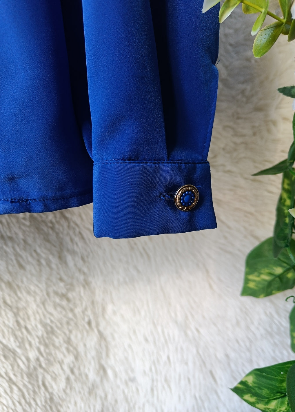 Camicia blu plissé
