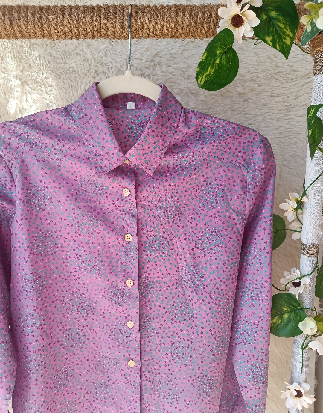 Camicia lilla fiorellini