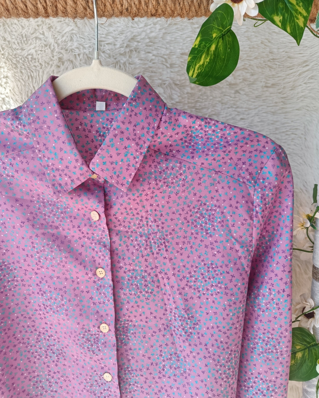 Camicia lilla fiorellini