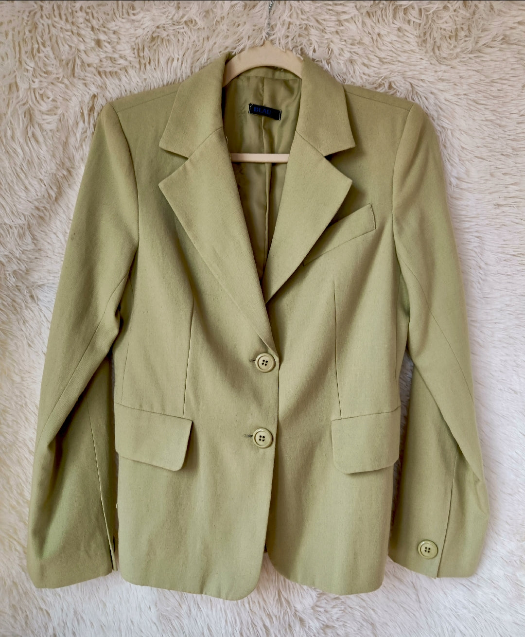 Blazer verde chiaro lino & cotone