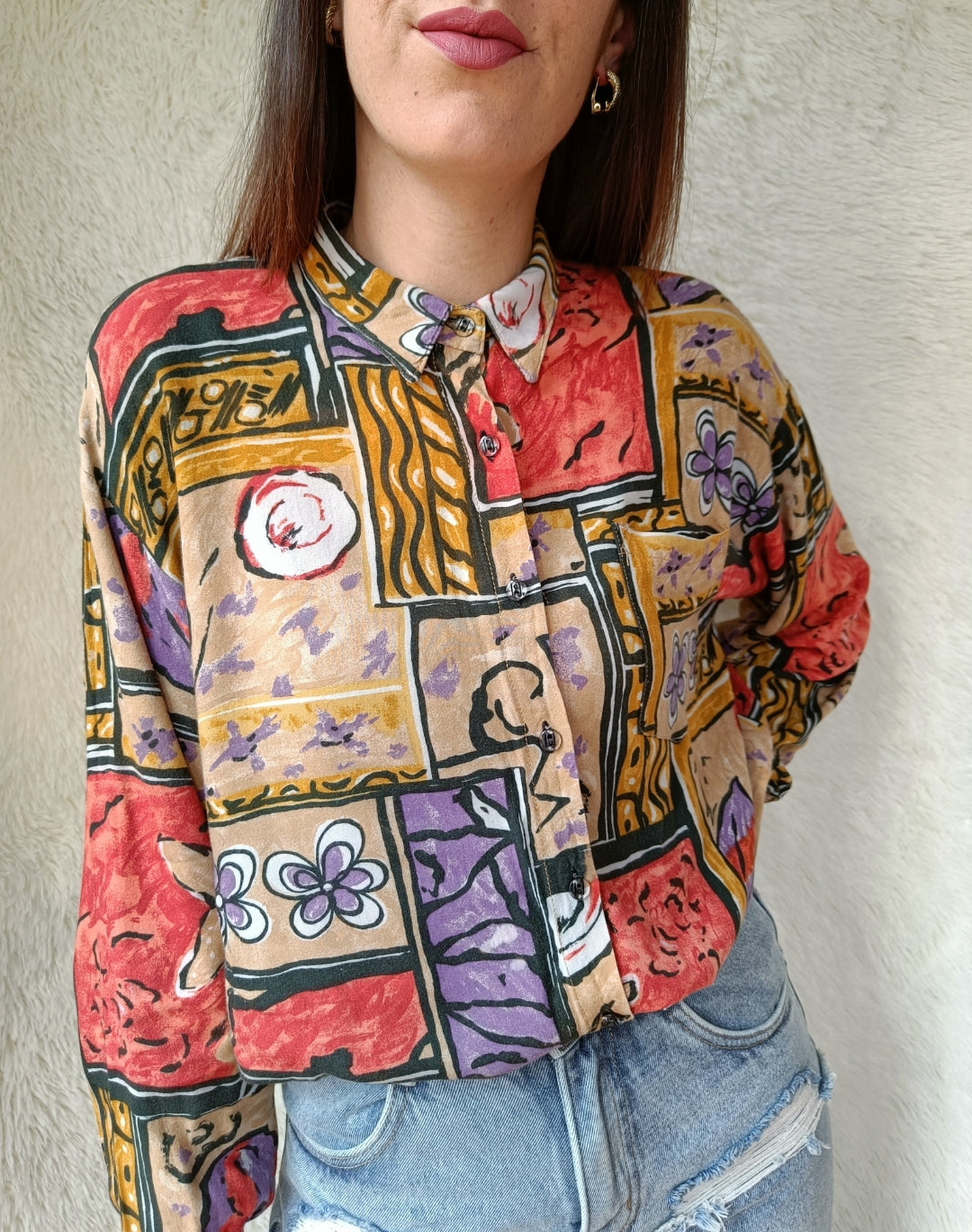 Camicia astratta floreale
