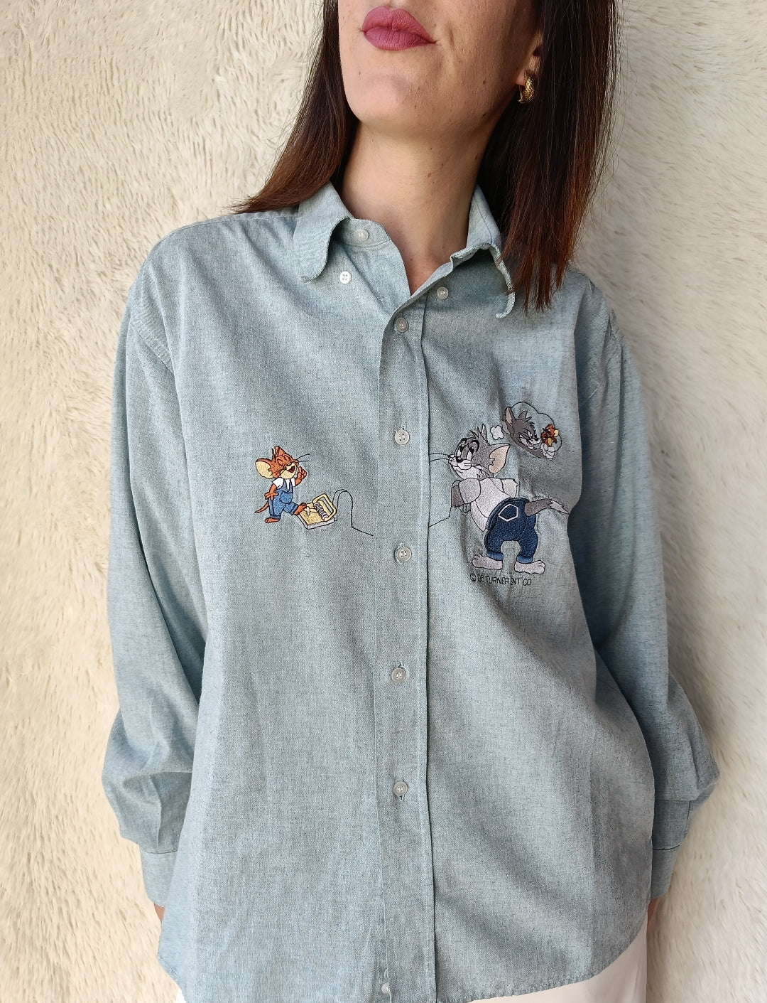 Camicia Tom & Jerry celeste