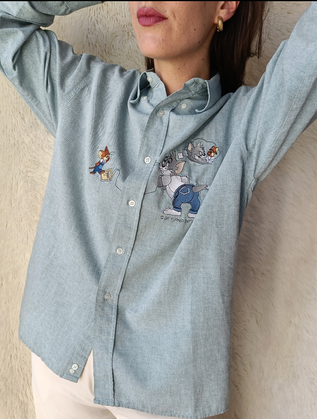 Camicia Tom & Jerry celeste