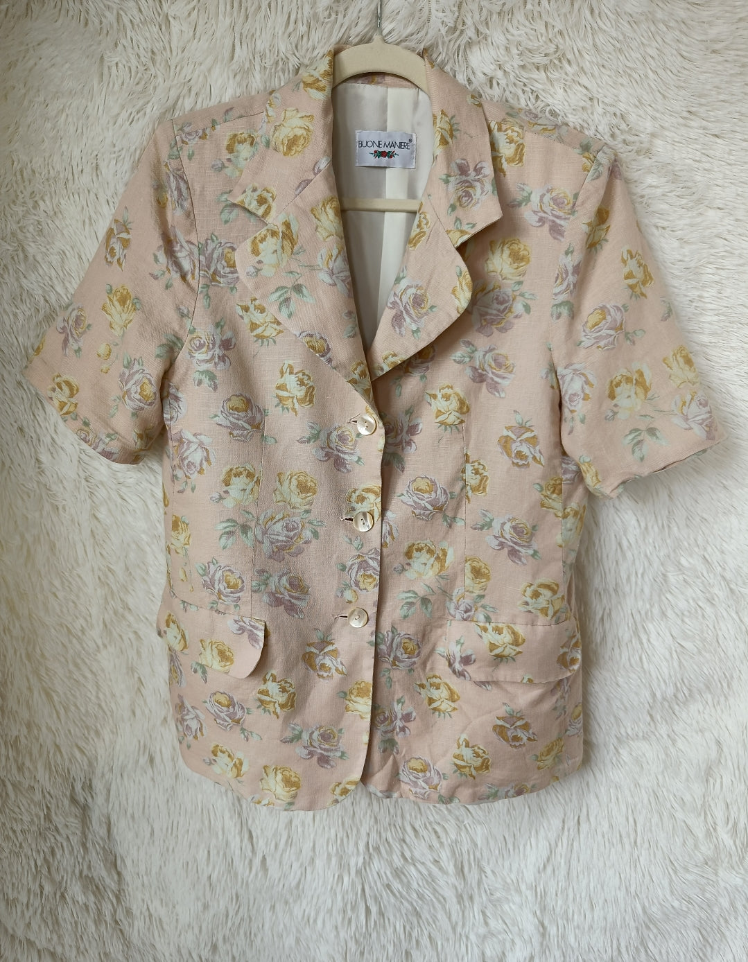 Blazer floreale misto lino