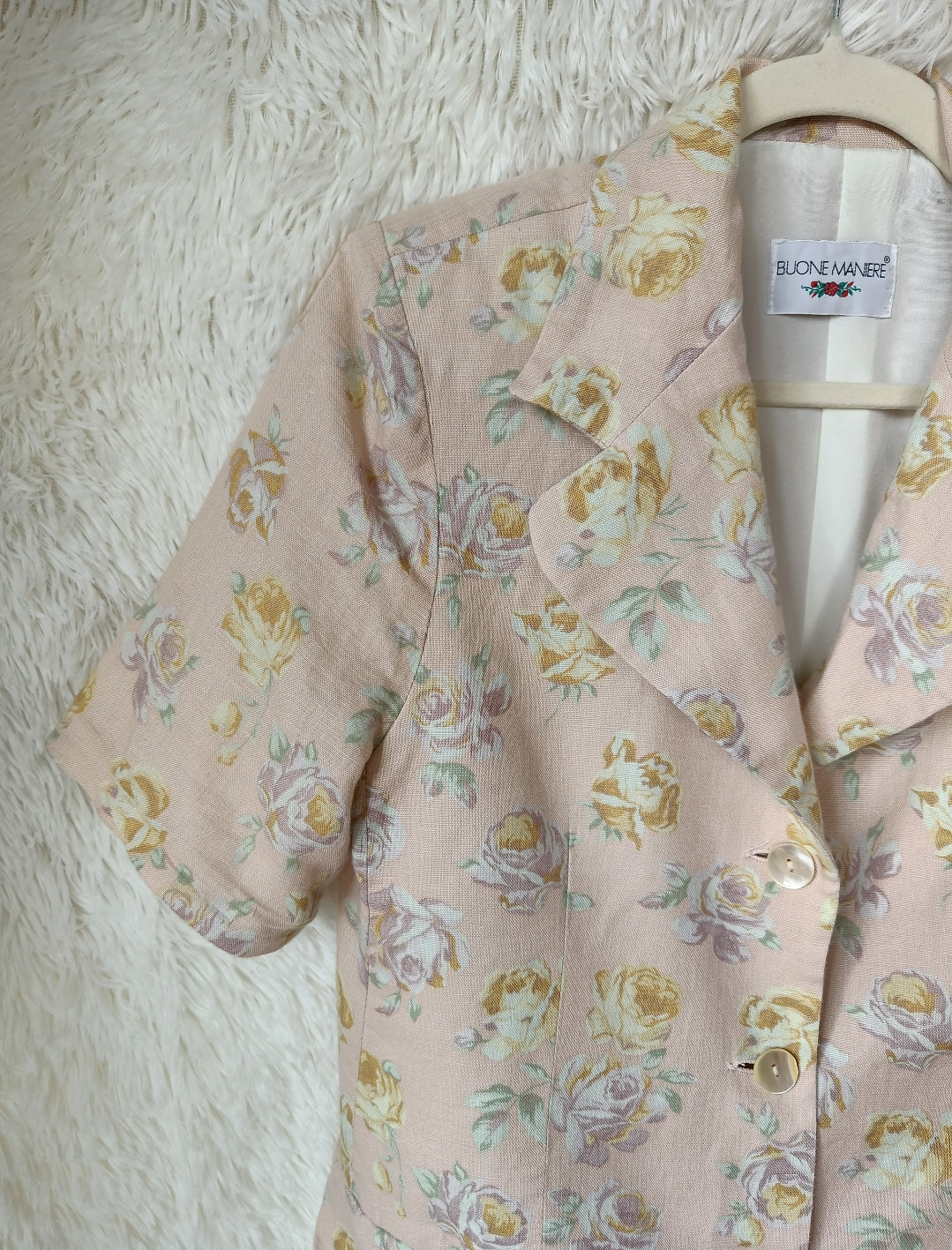 Blazer floreale misto lino