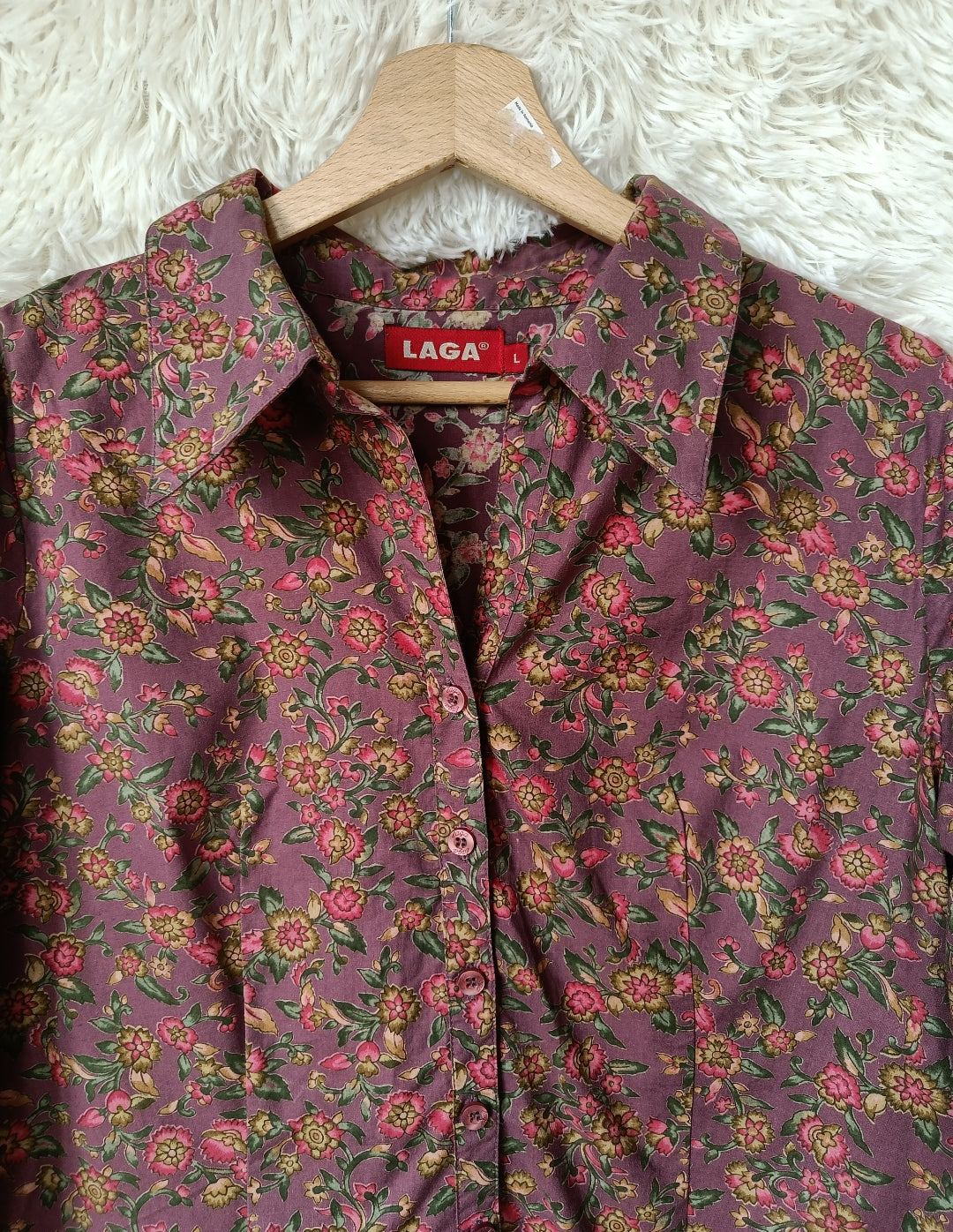 Camicia floreale vinaccia