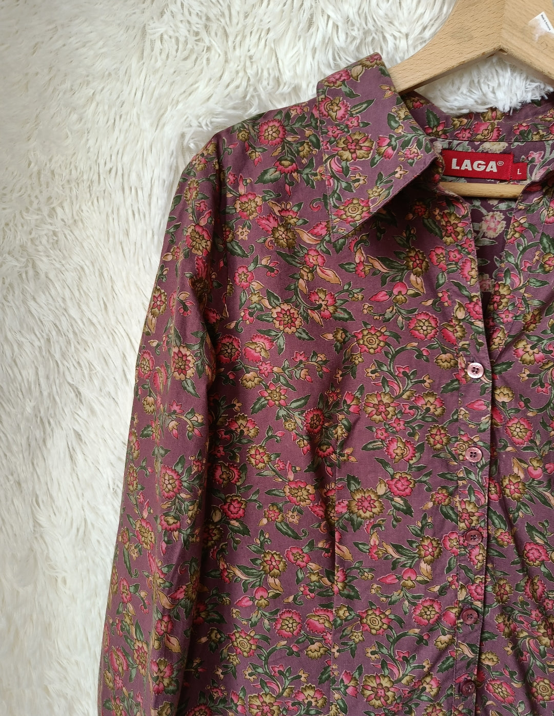Camicia floreale vinaccia