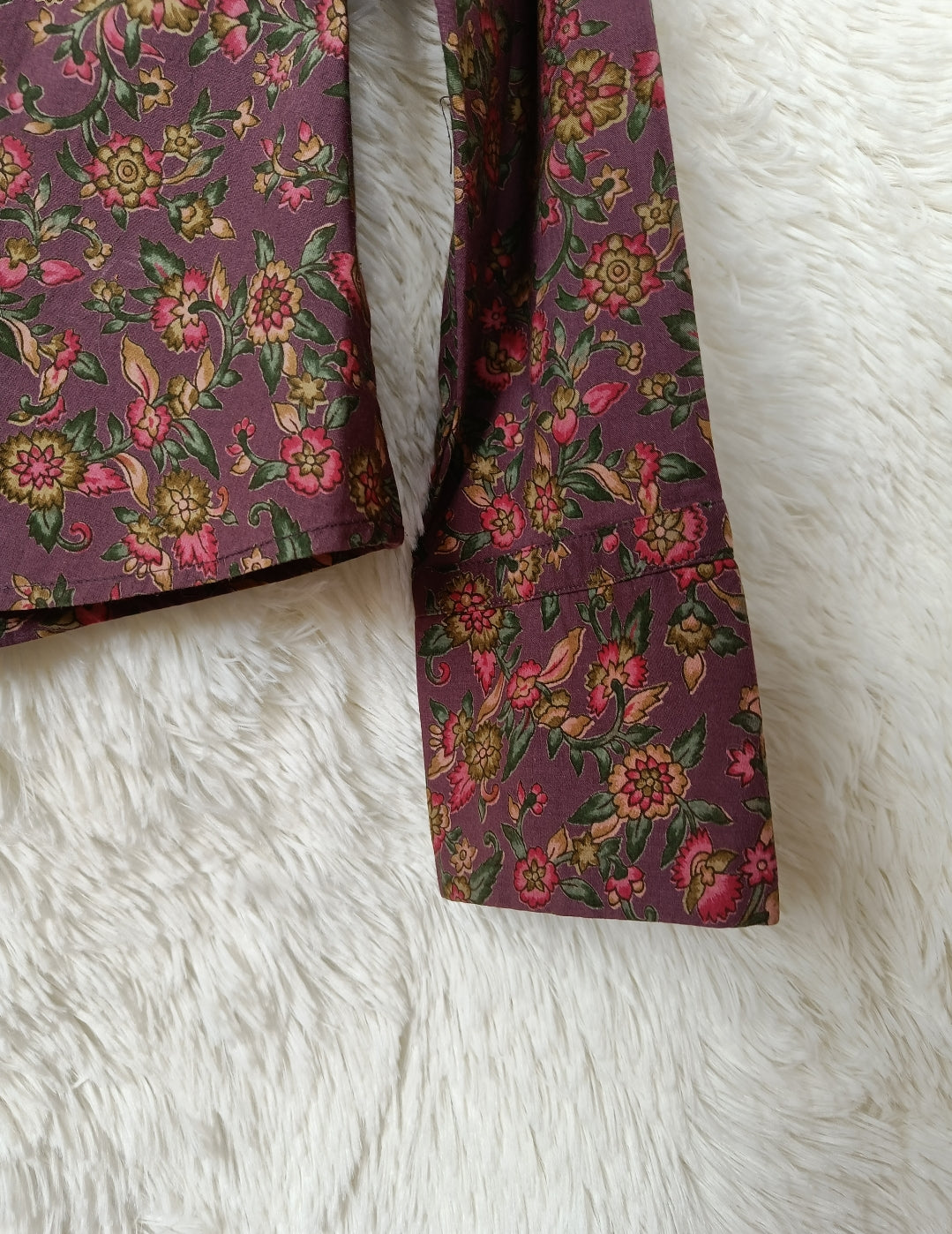 Camicia floreale vinaccia