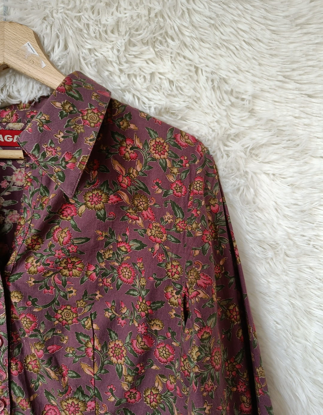 Camicia floreale vinaccia