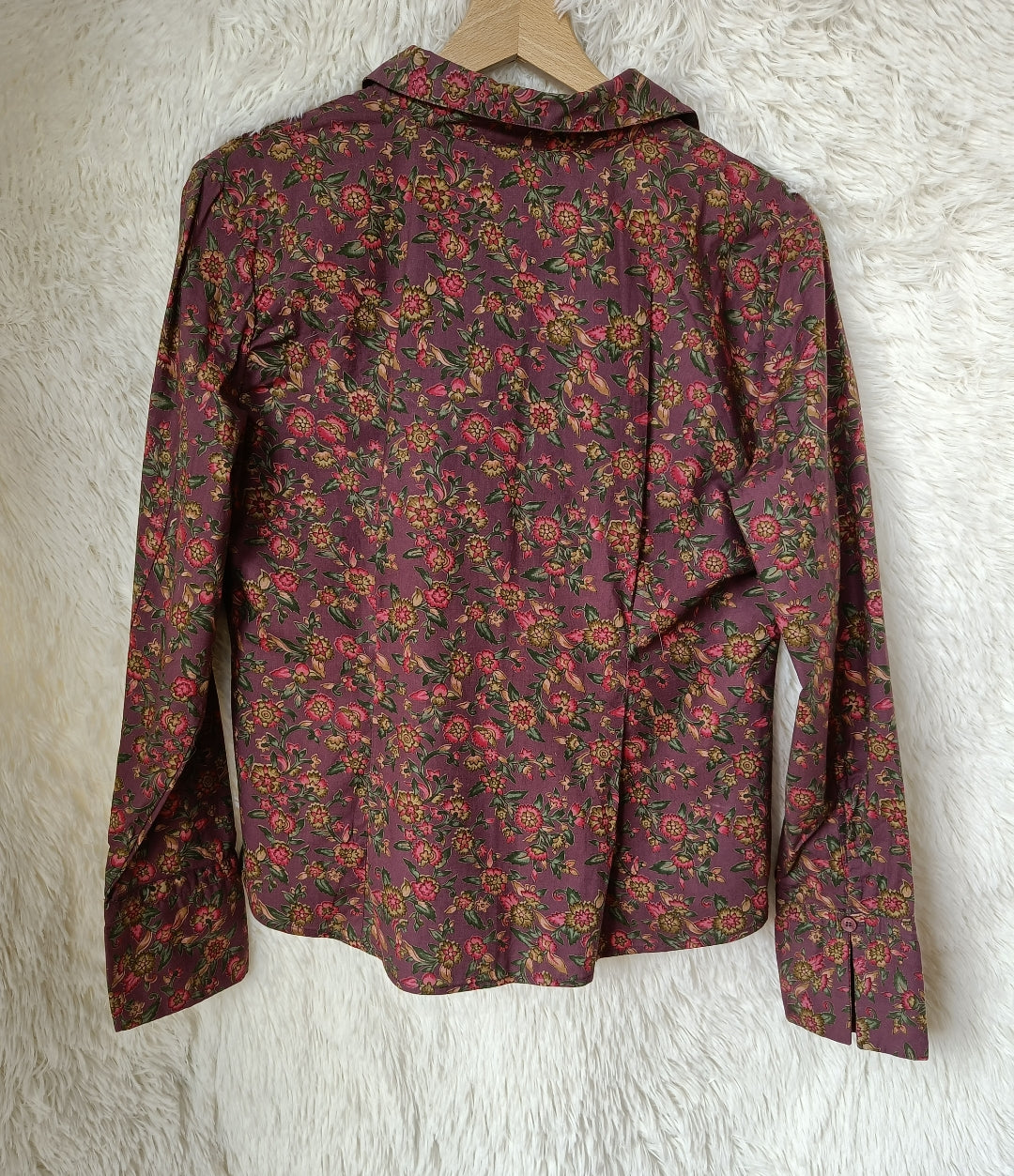 Camicia floreale vinaccia