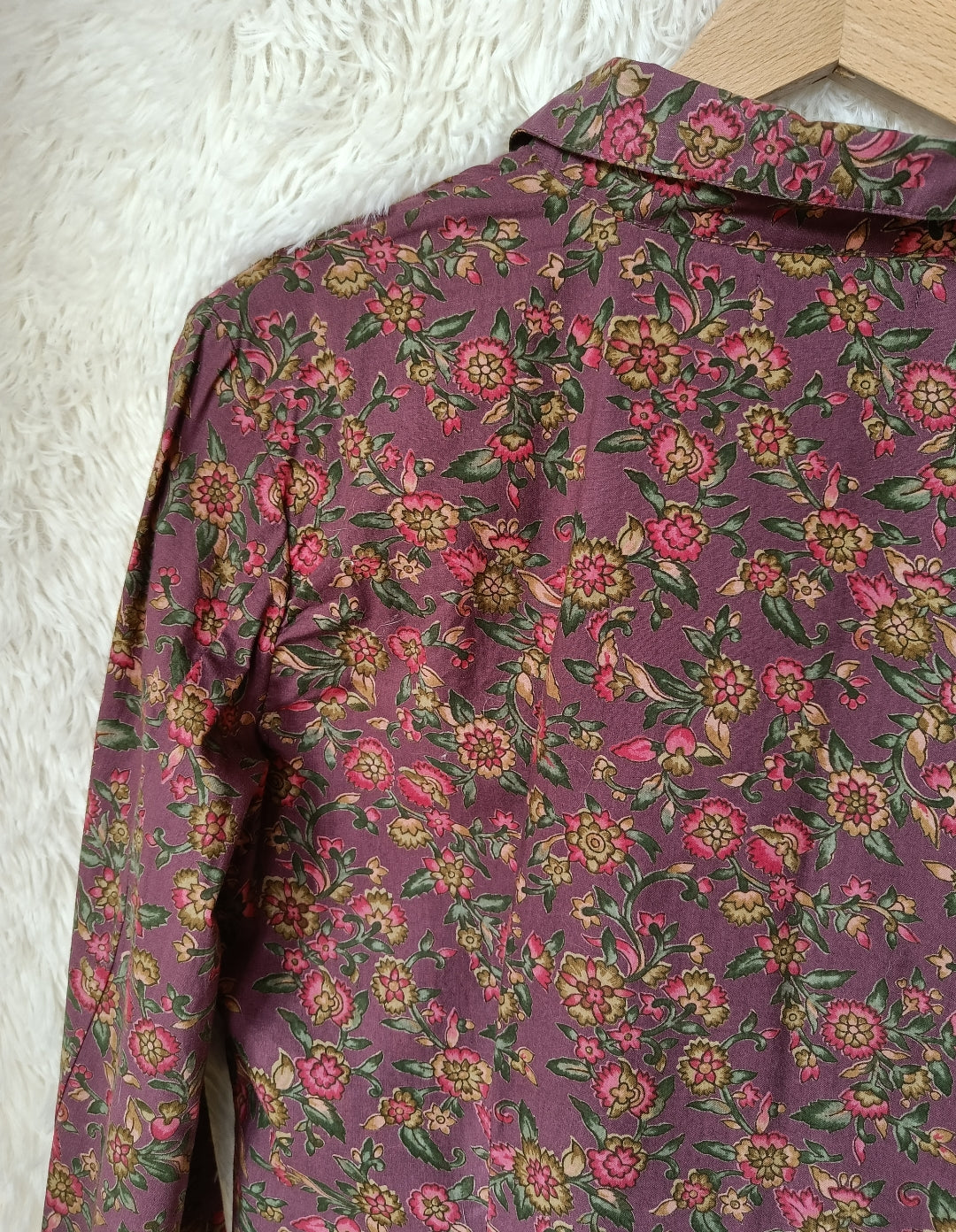 Camicia floreale vinaccia