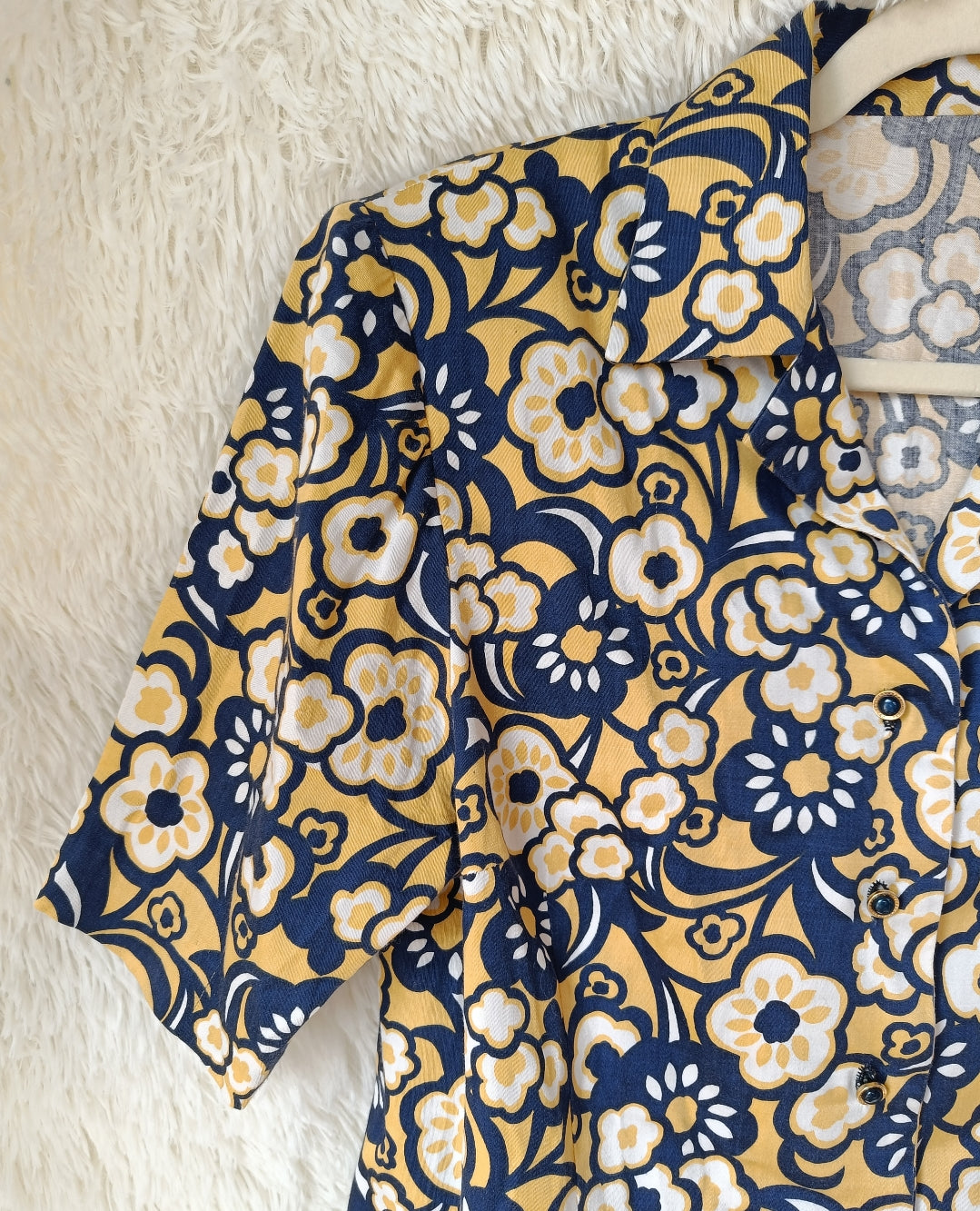 Camicia sartoriale navy & giallo