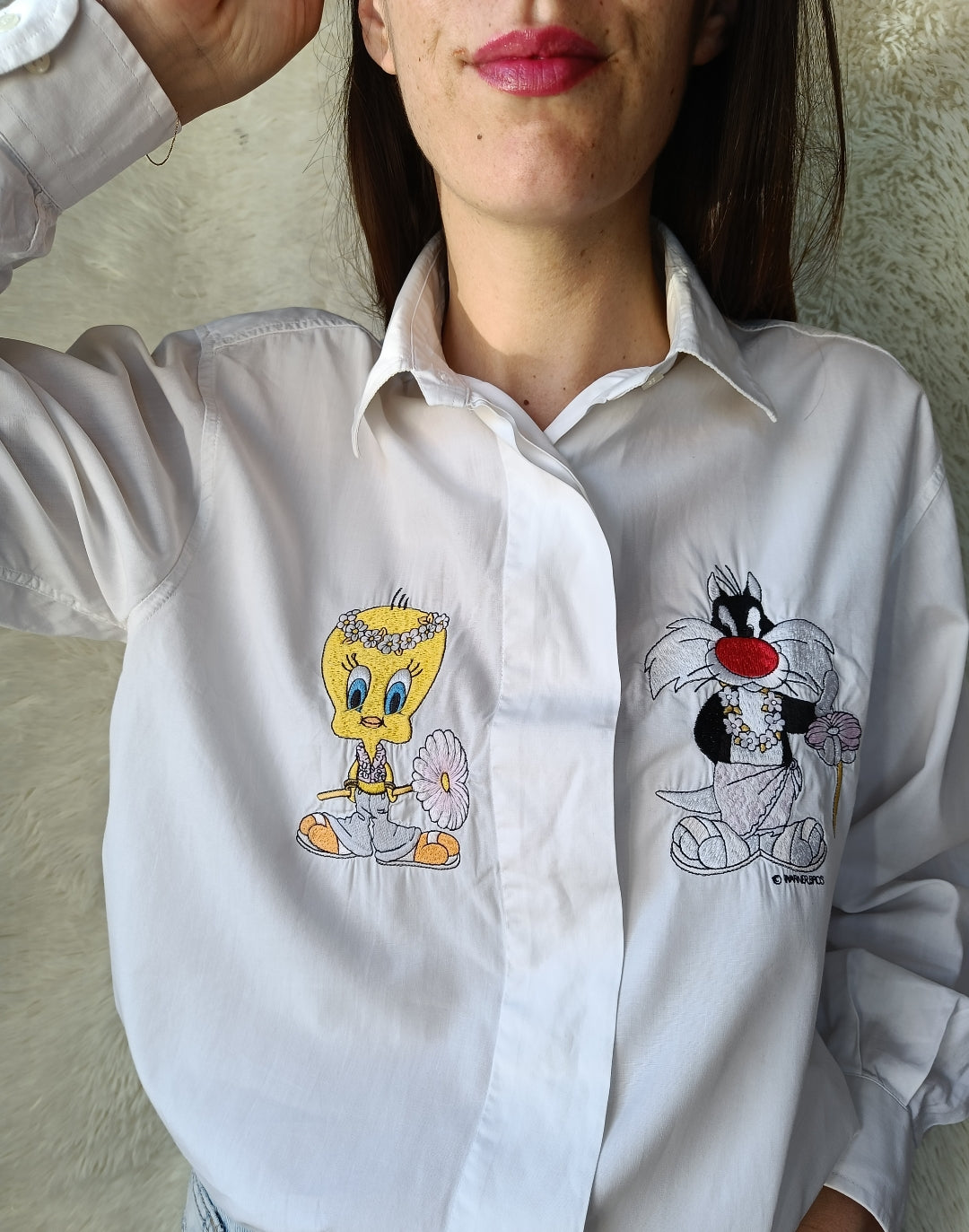 Camicia Titti e Silvestro in Stile Hawaii