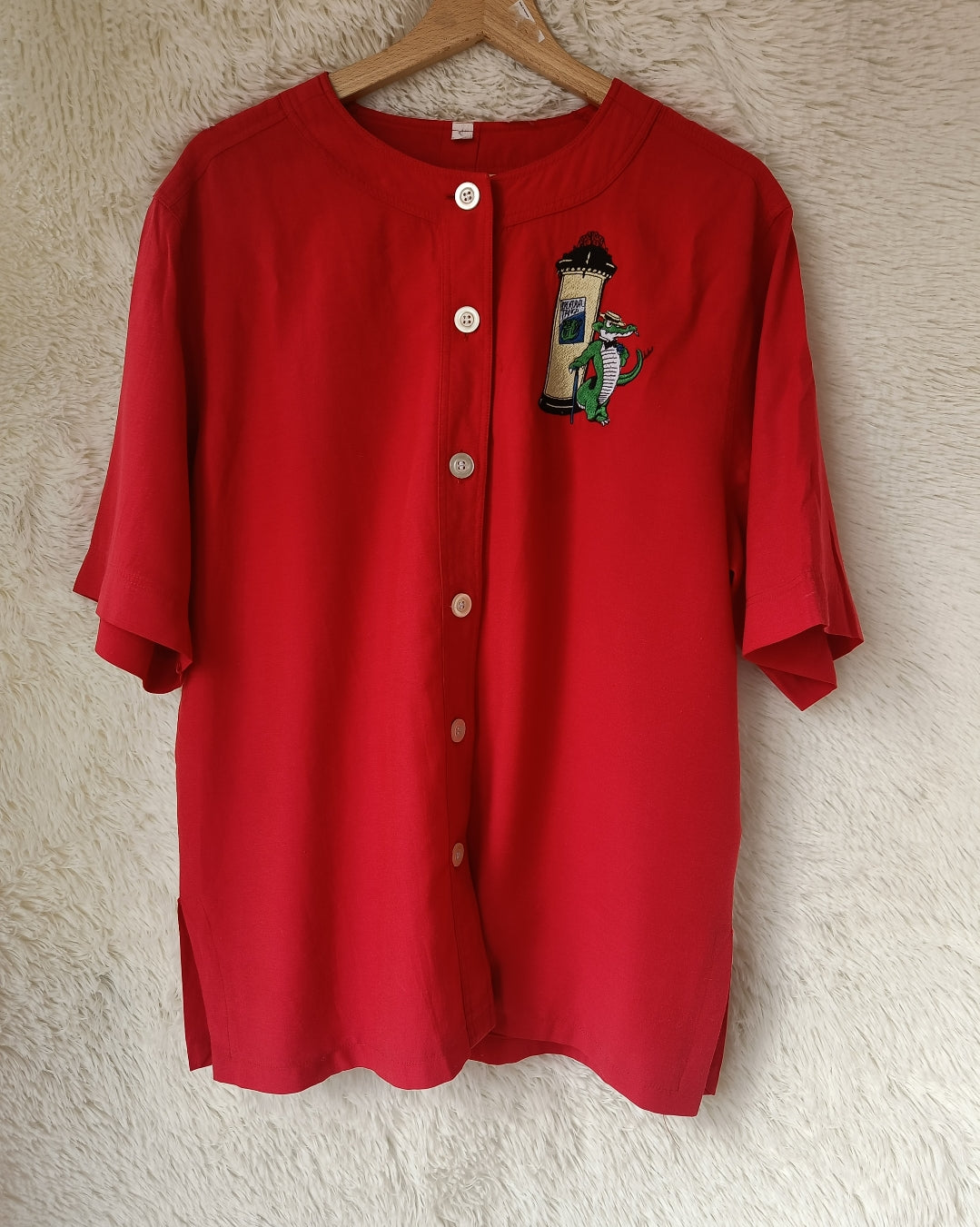 Camicia ricamata coccodrillo